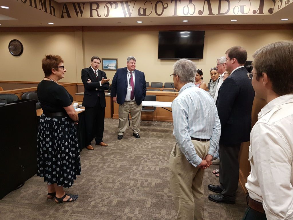 The group in the Cherokee Court